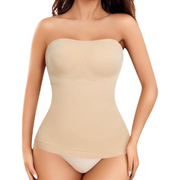 Women’s Strapless Tummy Control Tank Top Shapewear - Picture 1 of 9